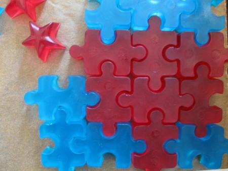 Another view of puzzle pieces soaps